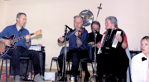 Band playing at Sullom Hall