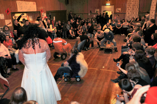 Squad performing in hall