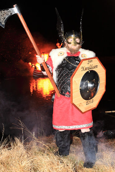 The Jarl with his galley alight