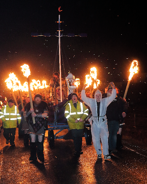 Procession on a very windy night