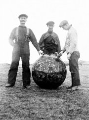 Men with sea mine